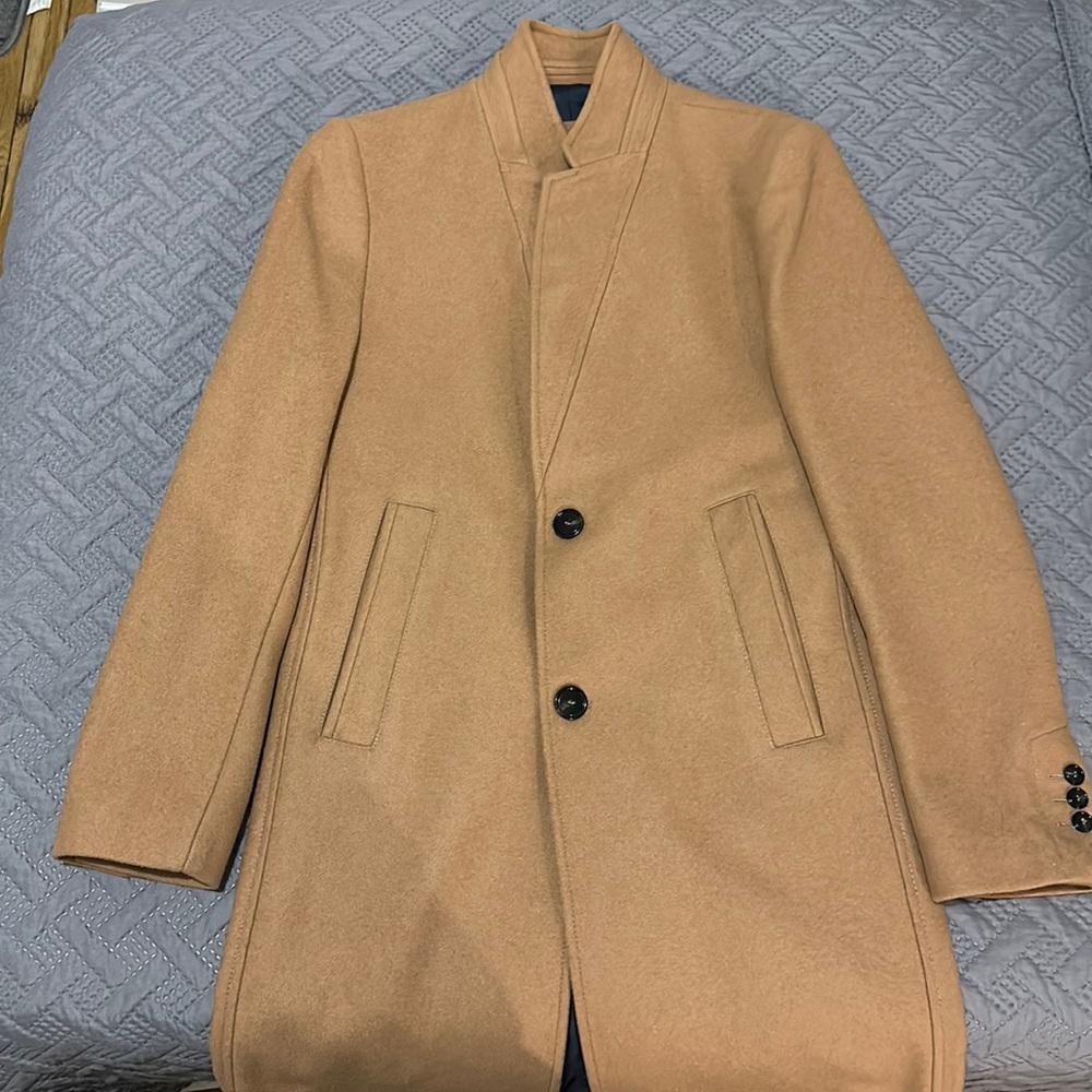 Mens Zara wool long coat blazer: SMALL